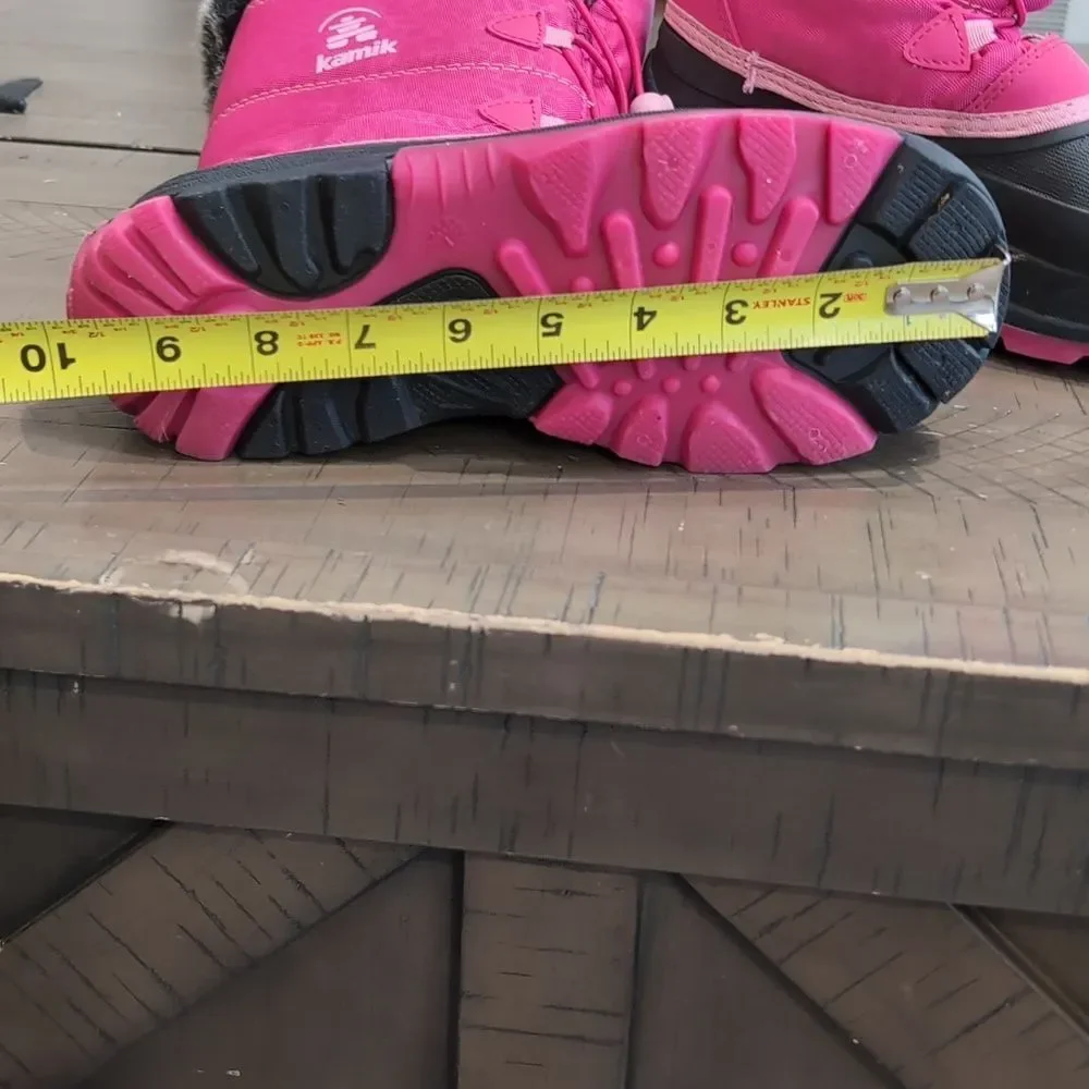 Kamik Snowgypsy 3 Pink and Black Fur Lined Winter Boots Sz 6